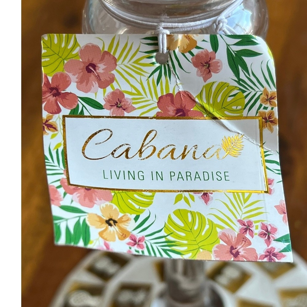 Cabana Living in Paradise Pineapple Mosaic Hurricane Vase Large Gold NWOT - Picture 6 of 6